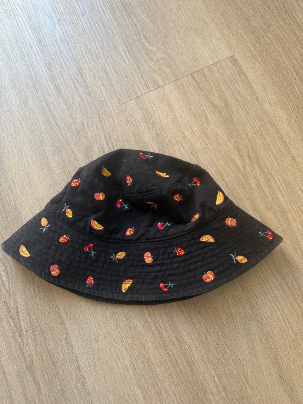 Urban outfitters Black Fruit Embroidered Bucket Hat